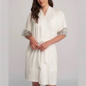 Fleur’t Chantilly + Black Kimono Robe